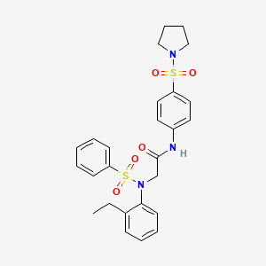 N~2~-(2-ethylphenyl)-N~2~-(phenylsulfonyl)-N~1~-[4-(1-pyrrolidinylsulfonyl)phenyl]glycinamide