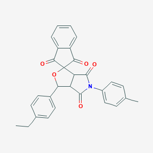 1-(4-ethylphenyl)-5-(4-methylphenyl)spiro[3a,6a-dihydro-1H-furo[3,4-c]pyrrole-3,2'-indene]-1',3',4,6-tetrone
