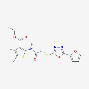 ethyl 2-[({[5-(2-furyl)-1,3,4-oxadiazol-2-yl]thio}acetyl)amino]-4,5-dimethyl-3-thiophenecarboxylate