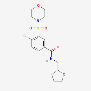 molecular formula C16H21ClN2O5S B4124319 4-chloro-3-(4-morpholinylsulfonyl)-N-(tetrahydro-2-furanylmethyl)benzamide 