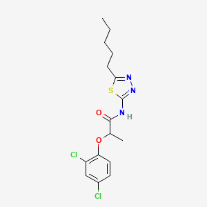 molecular formula C16H19Cl2N3O2S B4124339 2-(2,4-dichlorophenoxy)-N-(5-pentyl-1,3,4-thiadiazol-2-yl)propanamide 