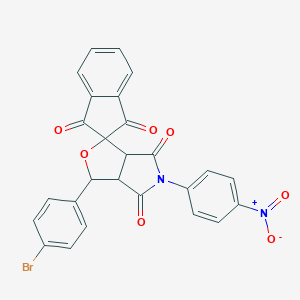 1-(4-bromophenyl)-5-(4-nitrophenyl)spiro[3a,6a-dihydro-1H-furo[3,4-c]pyrrole-3,2'-indene]-1',3',4,6-tetrone