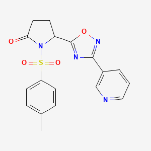 1-[(4-Methylphenyl)sulfonyl]-5-[3-(pyridin-3-yl)-1,2,4-oxadiazol-5-yl]pyrrolidin-2-one