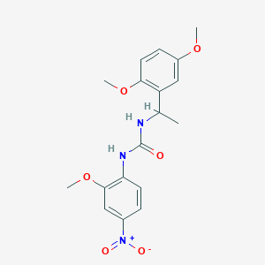 molecular formula C18H21N3O6 B4124388 N-[1-(2,5-dimethoxyphenyl)ethyl]-N'-(2-methoxy-4-nitrophenyl)urea 