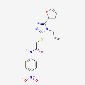 molecular formula C17H15N5O4S B4124409 2-{[5-(furan-2-yl)-4-(prop-2-en-1-yl)-4H-1,2,4-triazol-3-yl]sulfanyl}-N-(4-nitrophenyl)acetamide 