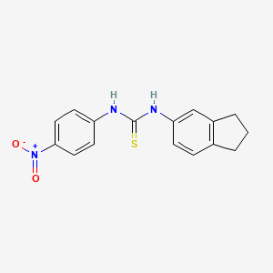 molecular formula C16H15N3O2S B4124416 1-(2,3-dihydro-1H-inden-5-yl)-3-(4-nitrophenyl)thiourea 