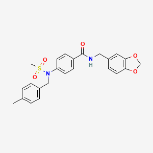 N-(1,3-benzodioxol-5-ylmethyl)-4-[(4-methylbenzyl)(methylsulfonyl)amino]benzamide