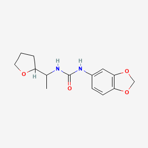 molecular formula C14H18N2O4 B4124446 N-1,3-benzodioxol-5-yl-N'-[1-(tetrahydro-2-furanyl)ethyl]urea 