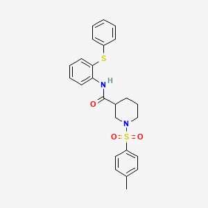 molecular formula C25H26N2O3S2 B4124465 1-(4-methylphenyl)sulfonyl-N-(2-phenylsulfanylphenyl)piperidine-3-carboxamide 