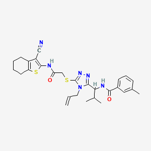 N-{1-[4-allyl-5-({2-[(3-cyano-4,5,6,7-tetrahydro-1-benzothien-2-yl)amino]-2-oxoethyl}thio)-4H-1,2,4-triazol-3-yl]-2-methylpropyl}-3-methylbenzamide