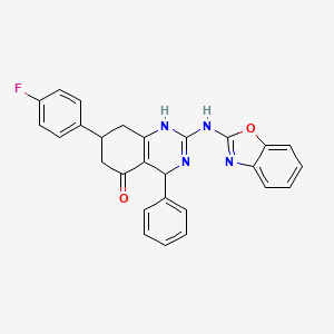 2-(1,3-benzoxazol-2-ylamino)-7-(4-fluorophenyl)-4-phenyl-4,6,7,8-tetrahydro-1H-quinazolin-5-one