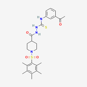 molecular formula C26H34N4O4S2 B4124559 N-(3-acetylphenyl)-2-({1-[(pentamethylphenyl)sulfonyl]-4-piperidinyl}carbonyl)hydrazinecarbothioamide 