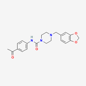 N-(4-ACETYLPHENYL)-4-[(2H-13-BENZODIOXOL-5-YL)METHYL]PIPERAZINE-1-CARBOXAMIDE