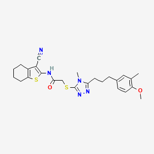 N-(3-cyano-4,5,6,7-tetrahydro-1-benzothiophen-2-yl)-2-({5-[3-(4-methoxy-3-methylphenyl)propyl]-4-methyl-4H-1,2,4-triazol-3-yl}sulfanyl)acetamide