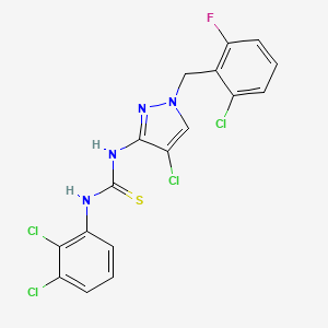 molecular formula C17H11Cl4FN4S B4124574 N-[4-chloro-1-(2-chloro-6-fluorobenzyl)-1H-pyrazol-3-yl]-N'-(2,3-dichlorophenyl)thiourea 