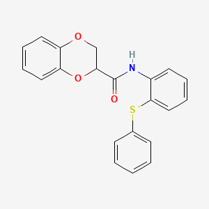 molecular formula C21H17NO3S B4124578 N-[2-(phenylthio)phenyl]-2,3-dihydro-1,4-benzodioxine-2-carboxamide 