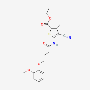 ethyl 4-cyano-5-{[4-(2-methoxyphenoxy)butanoyl]amino}-3-methyl-2-thiophenecarboxylate