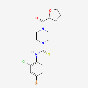 molecular formula C16H19BrClN3O2S B4124624 N-(4-bromo-2-chlorophenyl)-4-(tetrahydrofuran-2-ylcarbonyl)piperazine-1-carbothioamide 