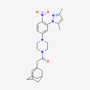 molecular formula C27H35N5O3 B4124636 1-(1-adamantylacetyl)-4-[3-(3,5-dimethyl-1H-pyrazol-1-yl)-4-nitrophenyl]piperazine 