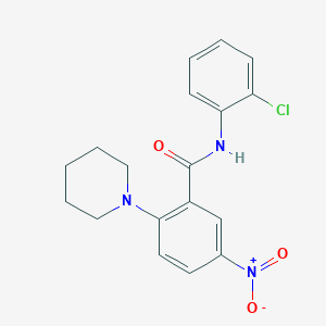 molecular formula C18H18ClN3O3 B4124677 N-(2-chlorophenyl)-5-nitro-2-(1-piperidinyl)benzamide 