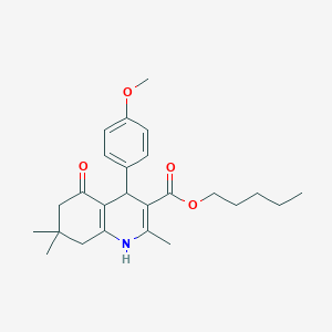 molecular formula C25H33NO4 B412468 Pentyl 4-(4-methoxyphenyl)-2,7,7-trimethyl-5-oxo-1,4,5,6,7,8-hexahydro-3-quinolinecarboxylate 