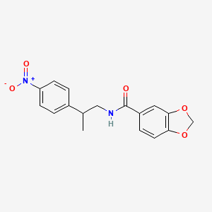 molecular formula C17H16N2O5 B4124684 N-[2-(4-nitrophenyl)propyl]-1,3-benzodioxole-5-carboxamide 