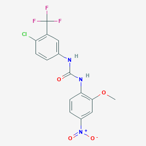 molecular formula C15H11ClF3N3O4 B4124703 N-[4-chloro-3-(trifluoromethyl)phenyl]-N'-(2-methoxy-4-nitrophenyl)urea 