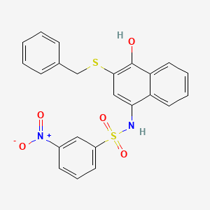 molecular formula C23H18N2O5S2 B4124729 N-(3-benzylsulfanyl-4-hydroxynaphthalen-1-yl)-3-nitrobenzenesulfonamide 