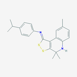 molecular formula C22H24N2S2 B412473 4,4,8-trimethyl-N-(4-propan-2-ylphenyl)-5H-dithiolo[3,4-c]quinolin-1-imine CAS No. 301655-95-8
