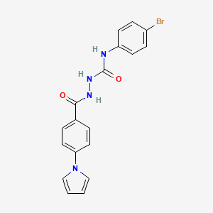 molecular formula C18H15BrN4O2 B4124737 N-(4-bromophenyl)-2-[4-(1H-pyrrol-1-yl)benzoyl]hydrazinecarboxamide 