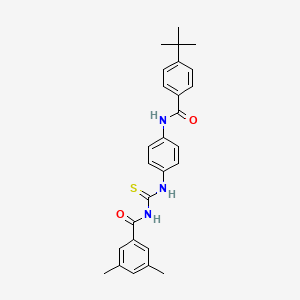 N-[({4-[(4-tert-butylbenzoyl)amino]phenyl}amino)carbonothioyl]-3,5-dimethylbenzamide