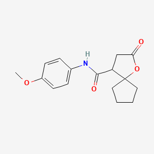 N-(4-methoxyphenyl)-2-oxo-1-oxaspiro[4.4]nonane-4-carboxamide