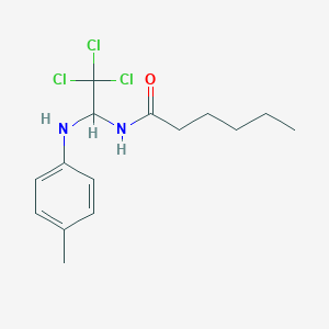 molecular formula C15H21Cl3N2O B412486 N-[2,2,2-trichloro-1-(4-toluidino)ethyl]hexanamide 