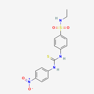 molecular formula C15H16N4O4S2 B4124876 N-ethyl-4-({[(4-nitrophenyl)amino]carbonothioyl}amino)benzenesulfonamide 