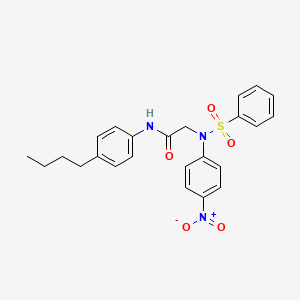 molecular formula C24H25N3O5S B4124883 N~1~-(4-butylphenyl)-N~2~-(4-nitrophenyl)-N~2~-(phenylsulfonyl)glycinamide 