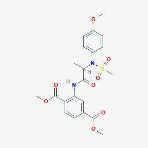 molecular formula C21H24N2O8S B4124897 dimethyl 2-{[N-(4-methoxyphenyl)-N-(methylsulfonyl)alanyl]amino}terephthalate 