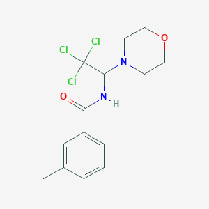 molecular formula C14H17Cl3N2O2 B412492 3-methyl-N-[2,2,2-trichloro-1-(4-morpholinyl)ethyl]benzamide 