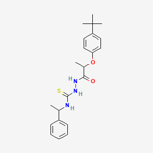 2-[2-(4-tert-butylphenoxy)propanoyl]-N-(1-phenylethyl)hydrazinecarbothioamide