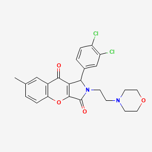 molecular formula C24H22Cl2N2O4 B4124955 1-(3,4-dichlorophenyl)-7-methyl-2-[2-(4-morpholinyl)ethyl]-1,2-dihydrochromeno[2,3-c]pyrrole-3,9-dione 