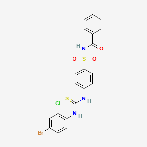 N-{[4-({[(4-bromo-2-chlorophenyl)amino]carbonothioyl}amino)phenyl]sulfonyl}benzamide