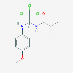 2-methyl-N-[2,2,2-trichloro-1-(4-methoxyanilino)ethyl]propanamide