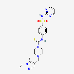 4-[(1-ethyl-5-methyl-1H-pyrazol-4-yl)methyl]-N-{4-[(2-pyrimidinylamino)sulfonyl]phenyl}-1-piperazinecarbothioamide