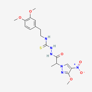 N-[2-(3,4-dimethoxyphenyl)ethyl]-2-[2-(3-methoxy-4-nitro-1H-pyrazol-1-yl)propanoyl]hydrazinecarbothioamide