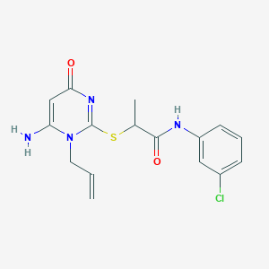 2-[(1-ALLYL-6-AMINO-4-OXO-1,4-DIHYDRO-2-PYRIMIDINYL)SULFANYL]-N~1~-(3-CHLOROPHENYL)PROPANAMIDE