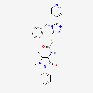 2-{[4-BENZYL-5-(4-PYRIDINYL)-4H-1,2,4-TRIAZOL-3-YL]SULFANYL}-N-(1,5-DIMETHYL-3-OXO-2-PHENYL-2,3-DIHYDRO-1H-PYRAZOL-4-YL)ACETAMIDE