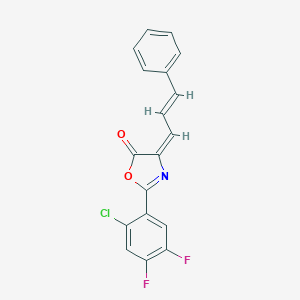 molecular formula C18H10ClF2NO2 B412506 2-(2-chloro-4,5-difluorophenyl)-4-(3-phenyl-2-propenylidene)-1,3-oxazol-5(4H)-one 