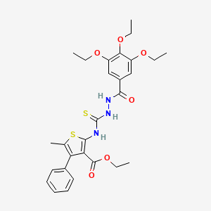 ethyl 5-methyl-4-phenyl-2-({[2-(3,4,5-triethoxybenzoyl)hydrazino]carbonothioyl}amino)-3-thiophenecarboxylate