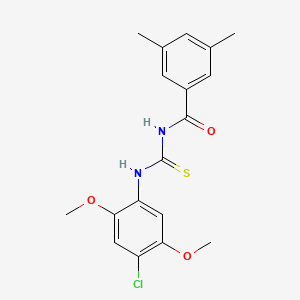 molecular formula C18H19ClN2O3S B4125076 N-[(4-chloro-2,5-dimethoxyphenyl)carbamothioyl]-3,5-dimethylbenzamide 