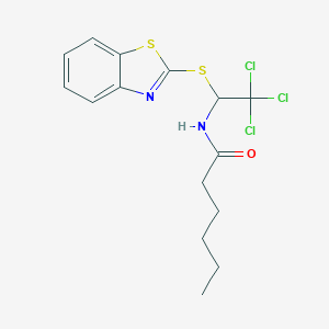 N-[1-(1,3-benzothiazol-2-ylsulfanyl)-2,2,2-trichloroethyl]hexanamide
