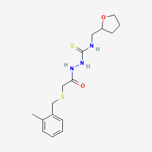 2-{[(2-methylbenzyl)sulfanyl]acetyl}-N-(tetrahydrofuran-2-ylmethyl)hydrazinecarbothioamide